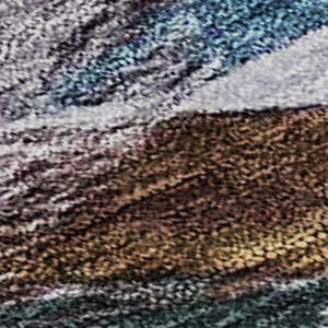 HomeRoots 5' X 8' Abstract Area Rug in Blue, Copper & Beige - Washable, Stain-Resistant & UV Protected! 683682