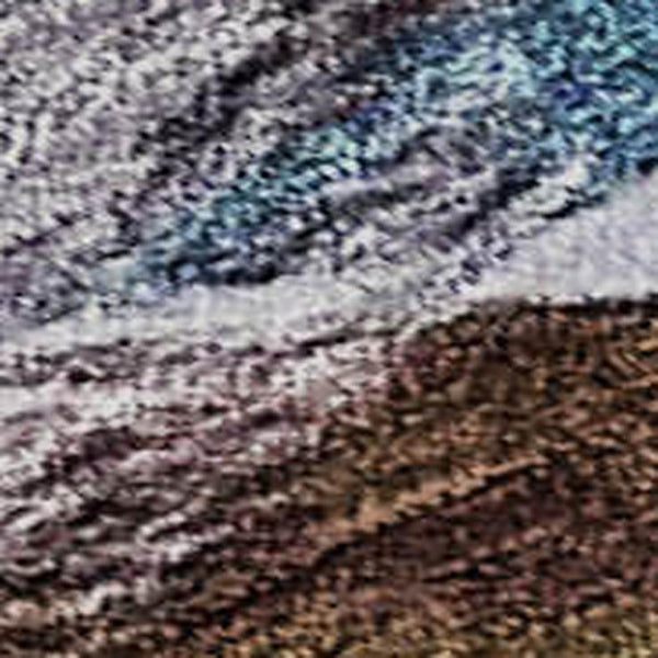HomeRoots 8' X 10' Abstract Blue Copper Beige Area Rug - Washable, UV Protected, Durable Design for High-Traffic Spaces 683684