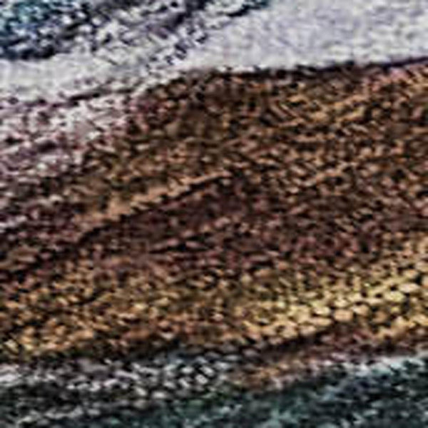 HomeRoots 10' X 14' Abstract Blue Copper Beige Area Rug - Durable, Stain Resistant, UV Protected for Homes 683686