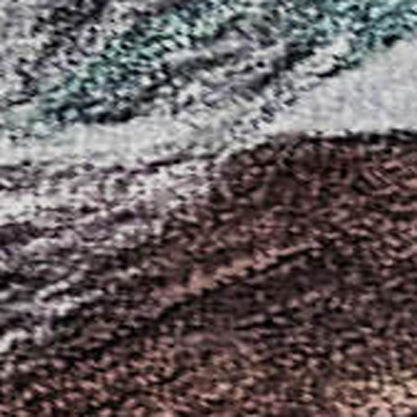 HomeRoots 5' X 8' Teal Gray and Rust Abstract Area Rug - Washable, UV-Protected, Stain-Resistant Elegance! 683700