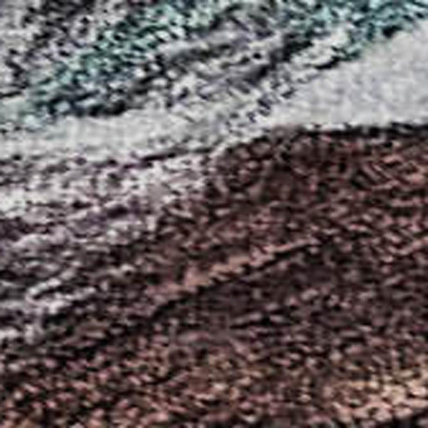 HomeRoots 8' X 10' Teal Gray Rust Abstract Area Rug – Washable, Stain-Resistant, UV Protected for High-Traffic Areas 683702