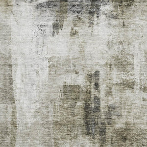 HomeRoots 5' X 8' Washable Area Rug - Soft Taupe, Beige & Brown Abstract Design with UV Protection & Stain Resistance 683712