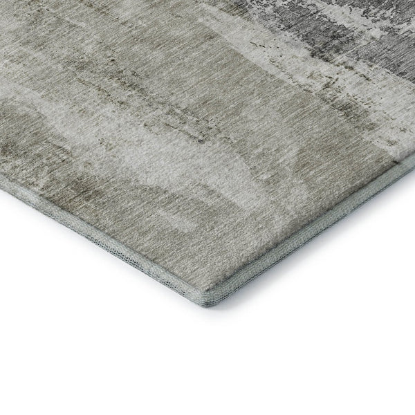 HomeRoots 8' X 10' Modern Taupe Beige and Brown Abstract Washable Area Rug - Durable, UV Protected, Stain Resistant 683714
