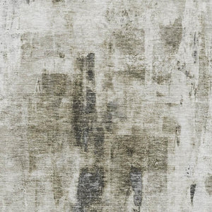 HomeRoots 10' X 14' Washable Abstract Area Rug in Taupe & Brown - UV Protected, Stain Resistant, Durable Design 683716