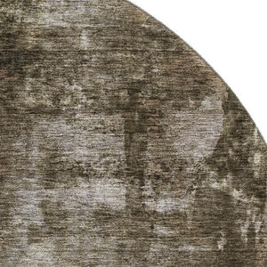 HomeRoots 8' Brown And Beige Abstract Round Rug - Washable, UV Protected, Stain Resistant for Busy Homes 683719
