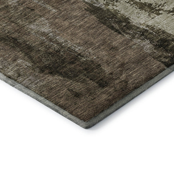 HomeRoots 9' X 12' Brown & Beige Abstract Washable Area Rug with UV Protection – Stylish, Durable & Easy Care! 683721