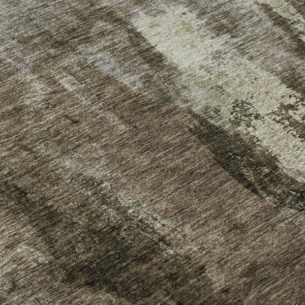 HomeRoots 9' X 12' Brown & Beige Abstract Washable Area Rug with UV Protection – Stylish, Durable & Easy Care! 683721