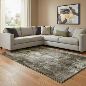 HomeRoots 10' Brown and Beige Abstract Area Rug - Washable, UV Protected, Durable, Ideal for Busy Homes 683722