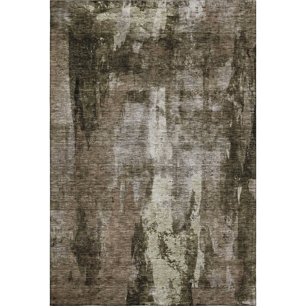 HomeRoots 10' Brown and Beige Abstract Area Rug - Washable, UV Protected, Durable, Ideal for Busy Homes 683722