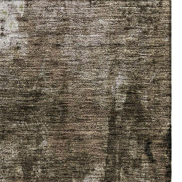 HomeRoots 10' Brown and Beige Abstract Area Rug - Washable, UV Protected, Durable, Ideal for Busy Homes 683722