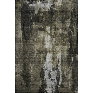 HomeRoots 5' X 8' Charcoal Gray Silver Abstract Area Rug - Washable, UV Protected, Perfect for Busy Homes! 683724