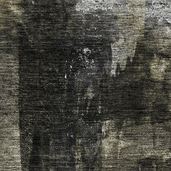 HomeRoots 5' X 8' Charcoal Gray Silver Abstract Area Rug - Washable, UV Protected, Perfect for Busy Homes! 683724