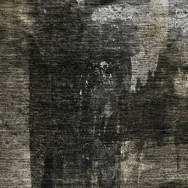 HomeRoots 8' X 10' Charcoal Gray & Silver Abstract Washable Area Rug - Stylish, Durable, UV-Protected Design 683726
