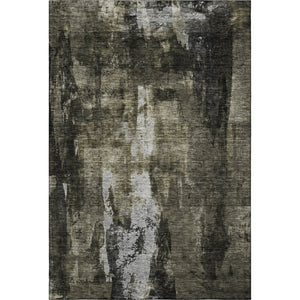 HomeRoots 9' X 12' Charcoal Gray & Silver Abstract Area Rug - Washable, UV Protected, Perfect for Modern Homes! 683727