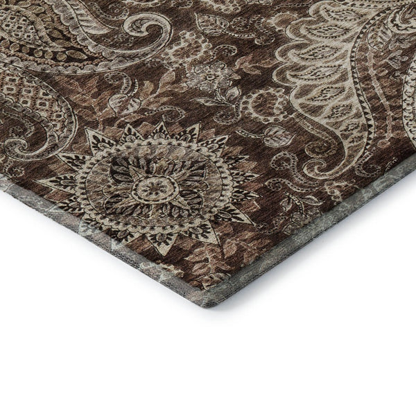 HomeRoots 8' Washable Round Rug in Classic Paisley Design - Durable, Stain Resistant, UV Protected & Stylish! 683737