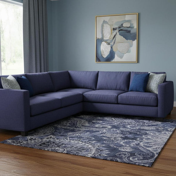 HomeRoots 8' X 10' Washable Navy Blue Paisley Area Rug - UV Protected, Stain Resistant, Perfect for Homes 683744