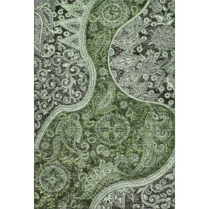 HomeRoots 5' X 8' Washable Paisley Area Rug in Olive Green, Purple & Ivory - Stylish, Stain Resistant & UV Protected 683748