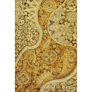 HomeRoots 9' X 12' Stylish Terra Cotta Paisley Area Rug - Washable, UV Protected, Perfect for High-Traffic Homes 683769