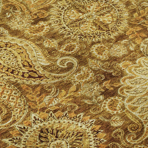 HomeRoots 9' X 12' Stylish Terra Cotta Paisley Area Rug - Washable, UV Protected, Perfect for High-Traffic Homes 683769