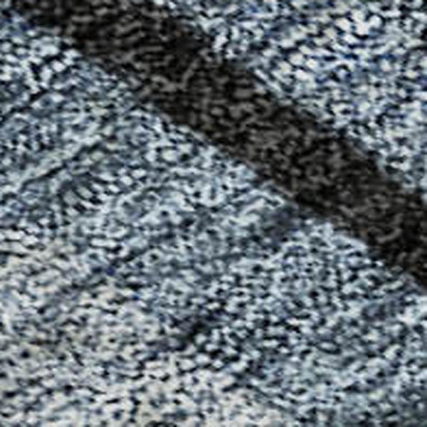 HomeRoots 9' X 12' Stylish Blue Charcoal & Silver Striped Washable Area Rug with UV Protection for Homes 683775