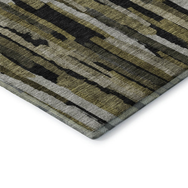 HomeRoots 8' Stylish Washable Round Rug in Brown, Charcoal & Gray – UV Protected, Stain Resistant & Durable Design 683779