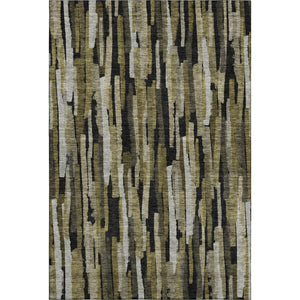 HomeRoots 10' X 14' Striped Area Rug in Brown, Charcoal & Gray – Washable, UV-Protected, Durable & Stylish Design 683782
