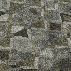 HomeRoots 8' X 10' Modern Geometric Area Rug - Washable, UV-Protected, Stain Resistant, Kid & Pet Friendly! 683804