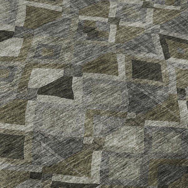 HomeRoots 8' X 10' Modern Geometric Area Rug - Washable, UV-Protected, Stain Resistant, Kid & Pet Friendly! 683804