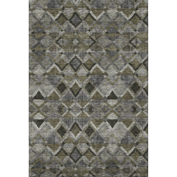 HomeRoots 8' X 10' Modern Geometric Area Rug - Washable, UV-Protected, Stain Resistant, Kid & Pet Friendly! 683804