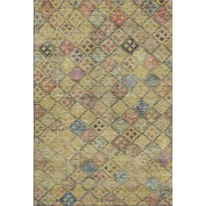 HomeRoots 10' Gold, Blue & Copper Geometric Washable Area Rug – UV Protected, Durable for High-Traffic Spaces 683818