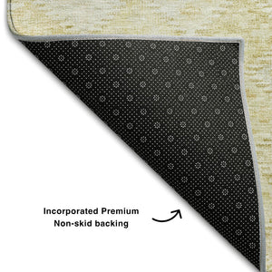 HomeRoots 8' Linen Geometric Round Rug with UV Protection - Stylish, Washable, Durable & Kid-Friendly Design! 683827