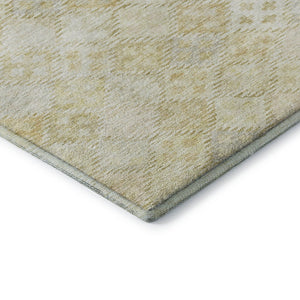 HomeRoots 8' Linen Geometric Round Rug with UV Protection - Stylish, Washable, Durable & Kid-Friendly Design! 683827