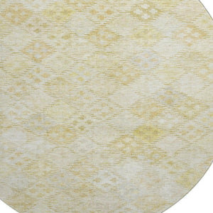 HomeRoots 8' Linen Geometric Round Rug with UV Protection - Stylish, Washable, Durable & Kid-Friendly Design! 683827