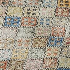 HomeRoots 5' X 8' Vibrant Rust Teal Brown Geometric Area Rug - Washable, UV Protected, Durable for Homes 683832