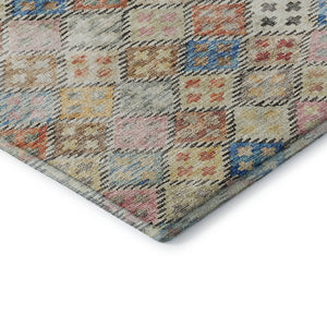 HomeRoots 8' X 10' Geometric Rust Teal Brown Area Rug - Washable, UV-Protected, Durable for Busy Homes 683834