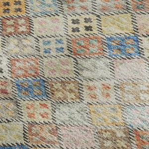 HomeRoots 8' X 10' Geometric Rust Teal Brown Area Rug - Washable, UV-Protected, Durable for Busy Homes 683834