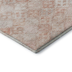 HomeRoots 8' Pink And Ivory Geometric Round Rug - Washable, UV Protected, Durable Design for Modern Spaces 683839