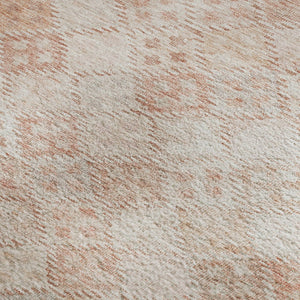 HomeRoots 8' X 10' Pink & Ivory Geometric Area Rug - Durable, Washable with UV Protection for Modern Spaces 683840