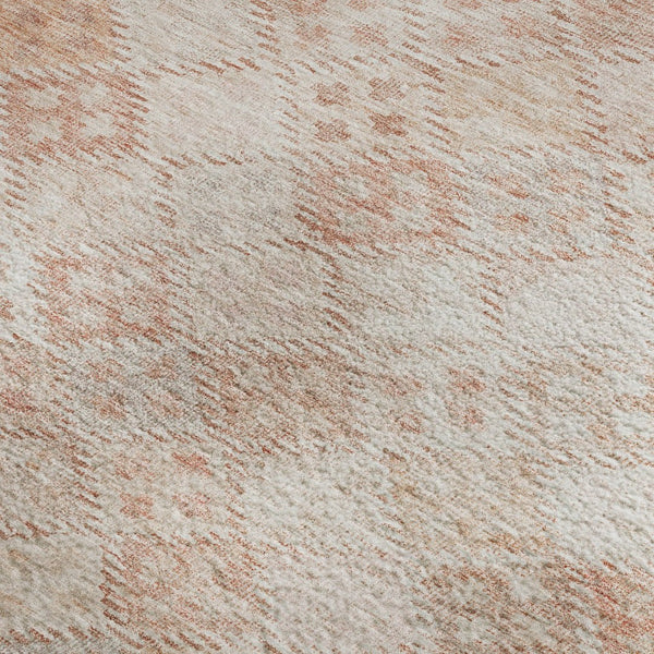 HomeRoots 8' X 10' Pink & Ivory Geometric Area Rug - Durable, Washable with UV Protection for Modern Spaces 683840