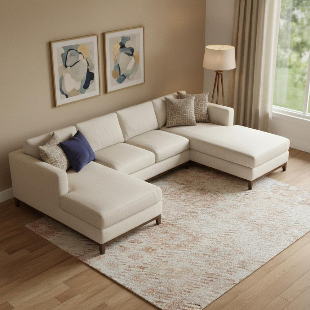 HomeRoots 9' X 12' Pink And Ivory Geometric Area Rug - Washable, UV Protected, Stain-Resistant, Durable Design 683841