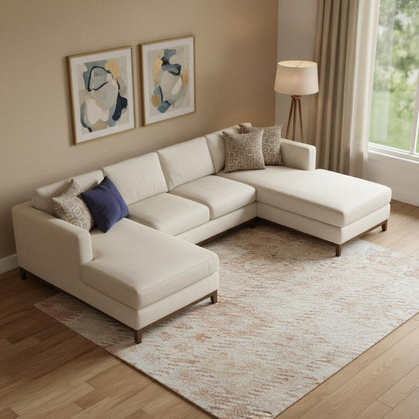 HomeRoots 9' X 12' Pink And Ivory Geometric Area Rug - Washable, UV Protected, Stain-Resistant, Durable Design 683841