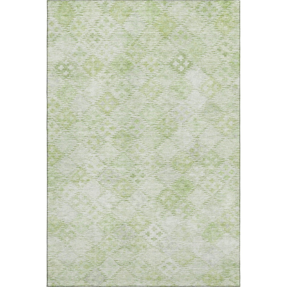 HomeRoots 9' X 12' Sage and Ivory Geometric Washable Area Rug – Durable, UV-Protected, Modern Design for Homes 683847