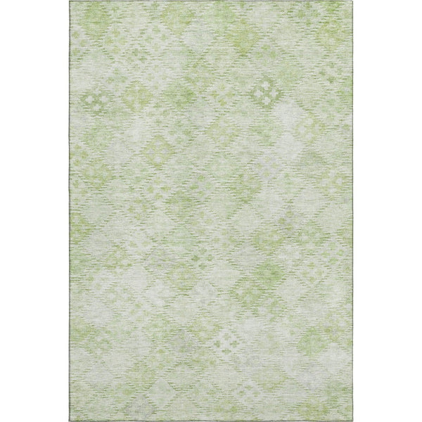 HomeRoots 9' X 12' Sage and Ivory Geometric Washable Area Rug – Durable, UV-Protected, Modern Design for Homes 683847