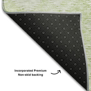HomeRoots 9' X 12' Sage and Ivory Geometric Washable Area Rug – Durable, UV-Protected, Modern Design for Homes 683847
