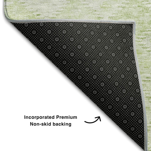HomeRoots 9' X 12' Sage and Ivory Geometric Washable Area Rug – Durable, UV-Protected, Modern Design for Homes 683847