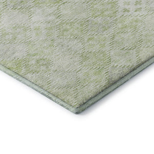 HomeRoots 9' X 12' Sage and Ivory Geometric Washable Area Rug – Durable, UV-Protected, Modern Design for Homes 683847