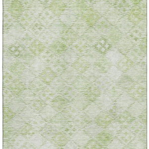 HomeRoots 9' X 12' Sage and Ivory Geometric Washable Area Rug – Durable, UV-Protected, Modern Design for Homes 683847
