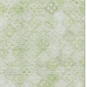 HomeRoots 10' X 14' Sage and Ivory Geometric Area Rug - Washable, UV-Protected, Durable for High-Traffic Spaces 683848