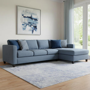 HomeRoots 8' X 10' Sky Blue & Ivory Geometric Washable Area Rug - Durable, Stain Resistant, UV Protected Design! 683852
