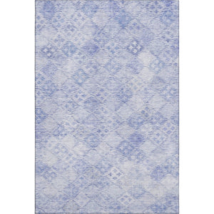 HomeRoots 8' X 10' Sky Blue & Ivory Geometric Washable Area Rug - Durable, Stain Resistant, UV Protected Design! 683852